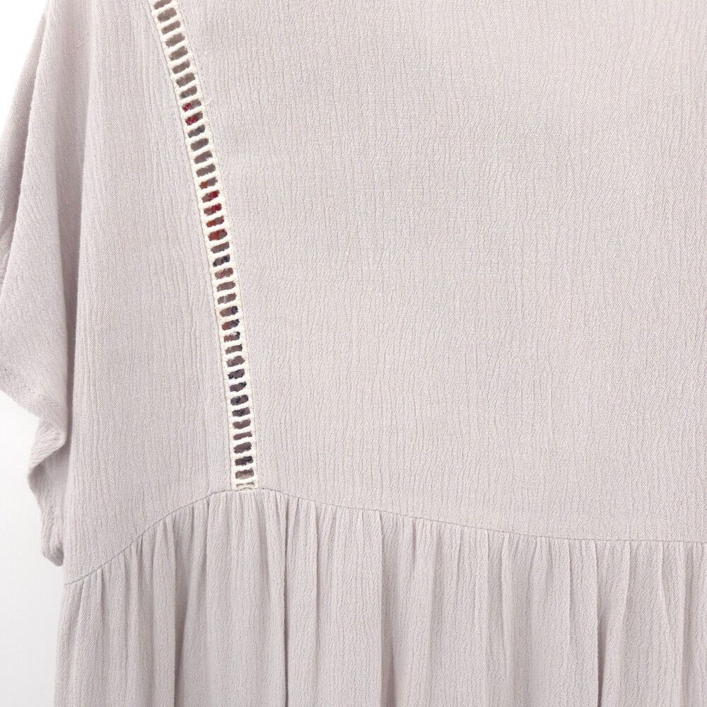 Savanna Jane embroidered top Size S Aztec gray tassel tie western Boho - Picture 7 of 7